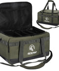 35L Tactical Camping Tote Organizer Duffel Bag, Waterproof Outdoor Storage With 3 Adjustable Dividers And Shoulder Strap For Campsites