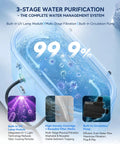 Heavy Hitter Ice Bath Water Chiller And Heater With Smart Touchscreen For Gym Recovery showing 3-stage water purification system with built-in UV lamp.