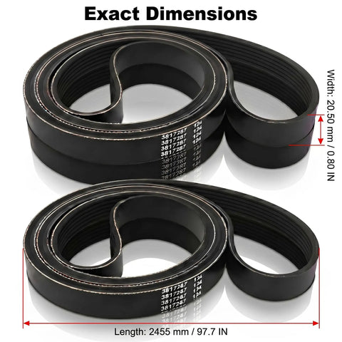 Serpentine Belt Kit For Volvo Penta Marine Engines 4.3L 5.0L 5.7L 2 Pack, exact dimensions, durable rubber construction