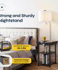59.5 Inch Floor Lamp End Table With Dope USB And USB C Charging Station And Power Outlet Bedside Nightstand Lamp Attached Space Saving Table For Bedroom Ava White next to bed