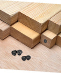 Dowel Jig Kit 8 Piece Set For Woodworking Pro Grade Portable Dowel Pins Center Transfer Plugs on stacked wood blocks