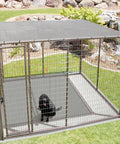 Nine By Twenty Foot Shade Cloth With Grommets For Outdoor Shade covering dog kennel, light grey HDPE fabric, backyard setting