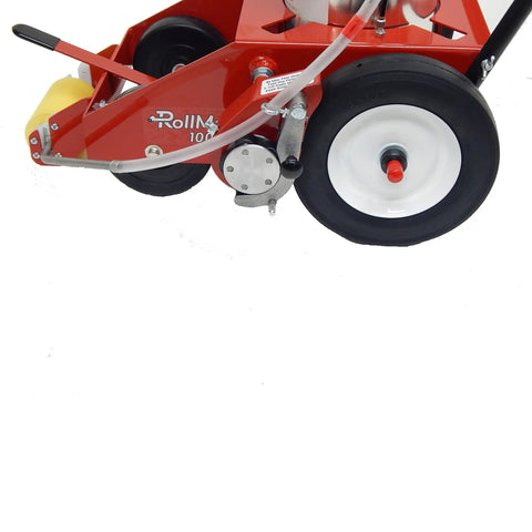 No Sweat Line Painting Machine With Four Inch Roller Kit features wheels and foldable build for parking lots and warehouses.