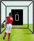 Portable 6x8 Ft Baseball Batting Backstop With Quick Setup PVC Vinyl Backdrop Target for indoor and outdoor practice.