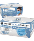 Sealed Dispenser Box Of 50 Breathable Disposable 3 Ply Face Masks PPE With Nose Clip And Ear Loops For Daily Protection