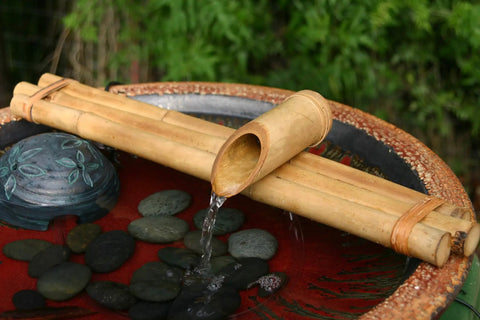 18 Inch Bamboo Fountain Kit With Three Arm Spout And Quiet Pump For Indoor And Outdoor Bowl Fountains Large Water Feature For Zen Garden Patio And Home Decor Container Not Included