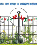 16 Panel Garden Fence With Gate, Rustproof Metal Fence Panels For Yard, 32 Inches High By 37 Point 8 Feet Long, black coated