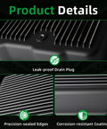 Beefed Up Transmission Oil Pan With Drain Plug For GM 700R4 4L60 4L60E Deep Pan showing details of plug and edges