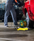 Top Tier Yellow PU Coil Air Hose With Quick Lock Connector For Air Compressor And Pneumatic Tools delivering durability in garage.