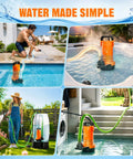 Plug And Play 1Hp Cordless Submersible Utility Pump Flows Like A Dream At 2113 Gph While Fully Ditching Cords in pool and garden cleanup.