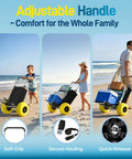 Heavy Duty Beach Wagon With 13 Inch Solid TPU Wheels, 352 Lb Capacity, Foldable Aluminum Wagon Dolly, on beach sand