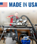 Man using Low-Pro Plus Cyclone Dust Separator for Shop Vacuums, High-Flow Dust Collection Kit With 2.5 In Adapter And 3 Ft Hose