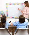 Back To School 24 Piece Magnetic Borders Set For Classrooms And Whiteboards With Kid Friendly Hot Air Balloon Design in use