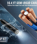 Endoscope Camera 16.4 Ft Cable 1920P HD For iOS And Android With Type C To Lightning And Type C To Micro USB Adapters Real Time View On Phones Tablets And PCs HarmonyOS Not Supported, IP67 waterproof
