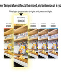 Comparison of color temperatures from 2700K to 5000K highlighting 3000K as bright and pleasant for 8W LED T7 Frosted Light Bulb 60W Equivalent Warm White 3000K 800 Lumens E26 Base Frost Finish A Total No Brainer For Ceiling Fans Lamps Pendants And Enclosed Fixtures