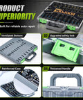 Product superiority details of Magnetic Socket Set For Power Drill With Quick Release Extension showing case features.