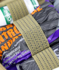 Close-up of medical supplies in Rip Away Officer's Patrol Tactical Gunshot And Trauma IFAK Kit With Headrest Mount Desert Tan.
