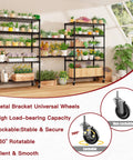 Six Tier Beefy Wire Shelving On Wheels For Garage Storage 36 Inch Wide By 18 Inch Deep By 78 Inch High Heavy Duty Steel Construction Holds Up To 1500 Lbs Total Capacity Per Shelf 250 Lbs Mobile Rack, black metal shelves with potted plants