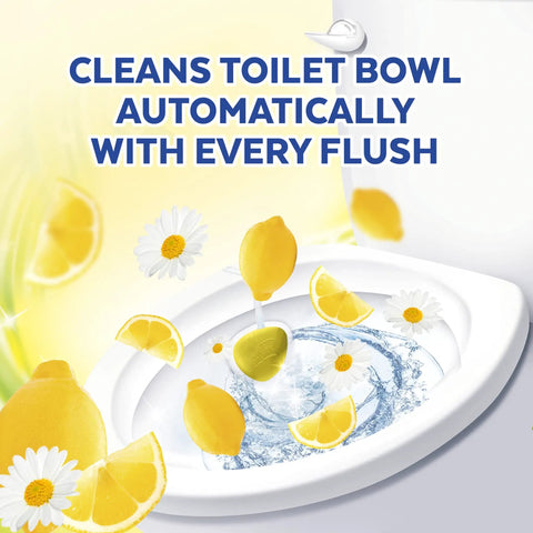 Automatic Toilet Bowl Cleaner Pods Twin Pack That Freshen With Every Flush, Antimicrobial Hook Protection, Up To 8 Weeks Of Lemon Breeze Scent illustration