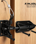 Tough As Nails Heavy Duty Gate Latch With Cable Pull For Wooden Fence, black steel latch installed on wooden gate with screws.