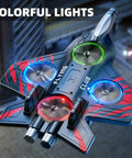 Foam RC Airplane With Colorful Lights For Kids And Adults, 360 Flip Stunts, Stable Hover, red and blue LED lights on wings