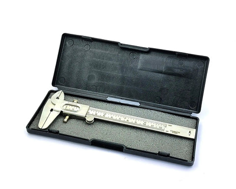 Vernier Caliper Stainless Steel Non Digital Workhorse For Metric And Imperial Measurements Inside Outside Depth And Step Gauging in a case