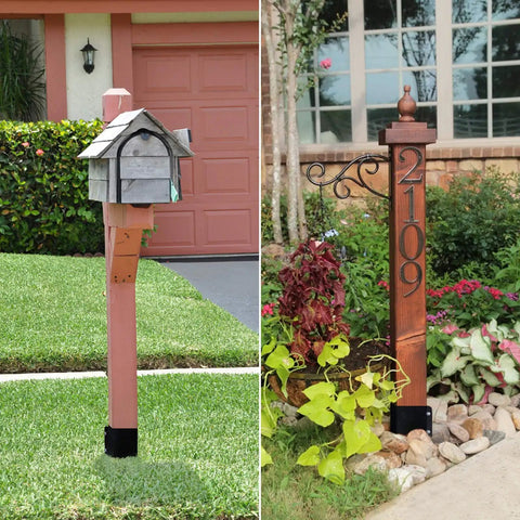 Six Pack Heavy Duty Fence Post Anchors And Ground Spikes Rock Solid 24 Inch Metal Stakes under mailbox posts in garden