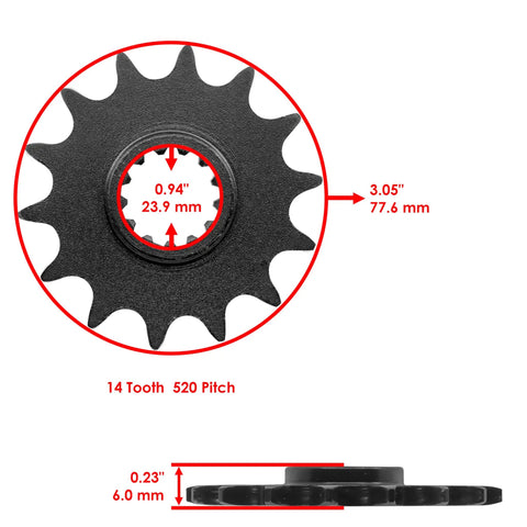Drive Chain And Sprocket Kit For Kawasaki Ninja 250R EX250J 2008 2009 2010 2011 2012 With Steel Front Sprocket 14 Teeth