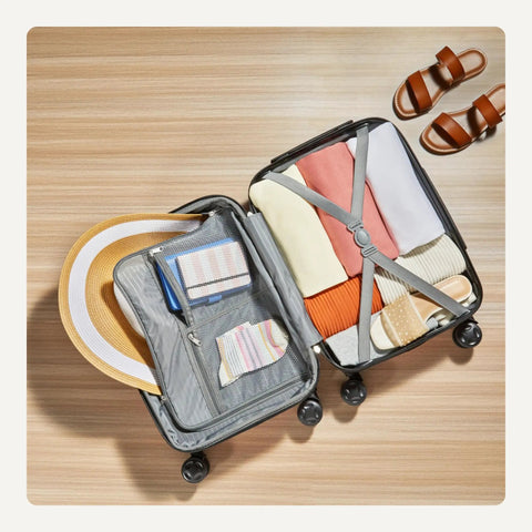 Open Hardside Carry-On Luggage 21 Inch With Multi-Directional Wheels Expandable Up To 25 Percent More Space Scratch-Resistant Surface