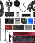 Scarlett 2i2 4th Gen USB-C Audio Interface Recording Bundle With CM25 MkIII Condenser Mic, SH-450 Headphones, Pop Filter and Software