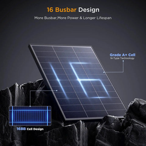 N Type 100W Solar Panel With 25 Percent Efficiency Monocrystalline PV Module For RV Van Marine And Off Grid 12V Systems