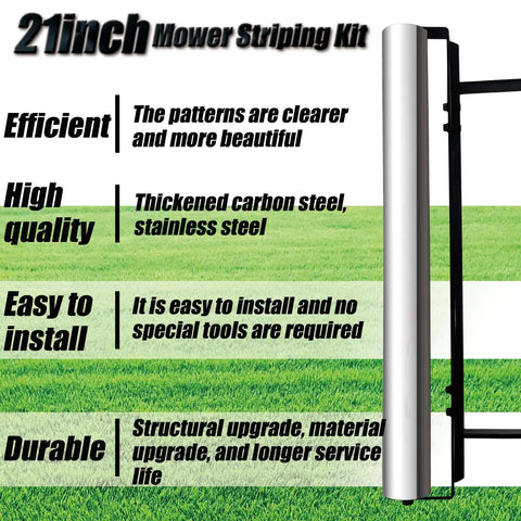 Stainless Steel Lawn Striping Kit For 21-Inch EGO Walk-Behind Mowers AR2100, showing features and durability on grass.