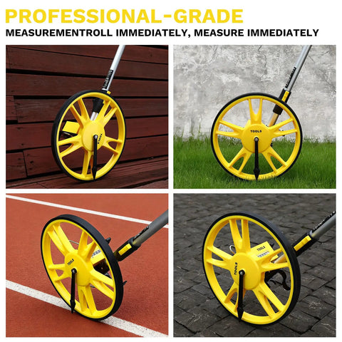 Knockout 12 Inch Manual Measuring Wheel Tracks Yard Distances In Feet Up To 99999 Ft With Quick One Key Reset Portable Folding Rolling Counter For Hardscaping And Outdoor Projects No Sweat