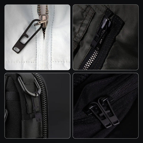 Two Pack Heavy Duty Titanium Zipper Pull Replacements For Backpacks Luggage Jackets And Outdoor Gear Ultra Durable Easy To Install Universal Fit Black on jackets and bags