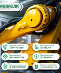 Yellow robotic arm displaying features of All Purpose PTFE Grease for Bearings, Axles, Reels, and Fishing Gear. Focus on stability.