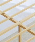 Natural Bamboo King Size Platform Bed Frame With Headboard, 14 Inch Low Profile Build for solid support slats detail.