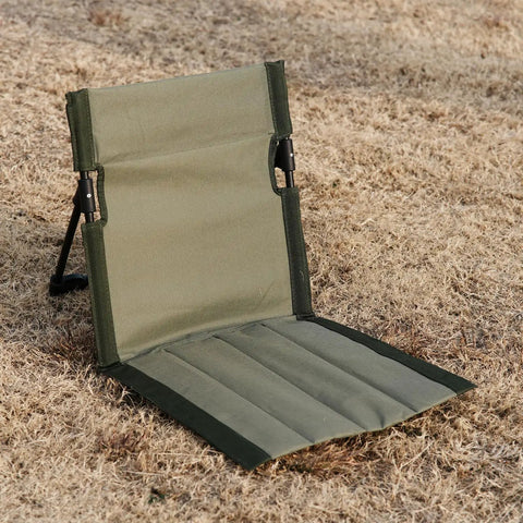 Ultra Lightweight Outdoor Camping Backrest Chair With Carry Bag For Park Vibes And Beach Days on dry grass