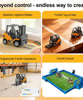 Mini RC Forklift Toy With App Control And Remote, 1:64 Alloy Crane With Liftable Forks, Kid Friendly STEM Construction Vehicle in play scenes