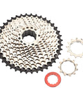 11 Speed Bike Cassette 11-40T Wide Range Sprocket For Shimano SRAM Sunrace HG Systems, Fits Mountain And Road Bikes, Rugged Steel Build For Smooth Shifts And Killer Value, shown with lockrings