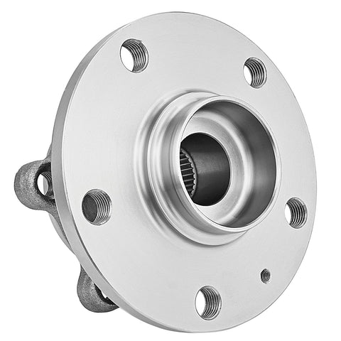 Front view of Pair Front Wheel Bearing Hub Assembly For Volkswagen Passat Jetta Golf Beetle Eos Tiguan R32 Rabbit CC GTI And Audi TT A3 Q3 Quattro Built Tough Ready To Install Front Hub Bearing