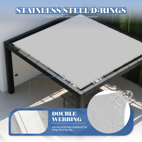10x12 Foot Waterproof Shade Sail For Patio And Garden, Dope Heavy Duty Rectangle Sun Shade With Grommets UV Block Protection