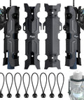 4 Pack Boat Fishing Rod Holder Set Wall Mount Tube Rod Holders For Boats Garage Trailer Cooler And Storage Poles With Screws And 8 Ball Bungees Durable ABS Pole Holders For Secure Rods