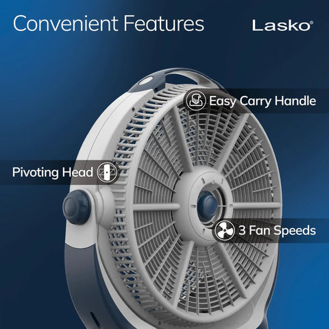 Air Circulator Floor Fan With Three Speeds 20 Inch Model 3300 Gray Pivoting Head Easy Portable Home Cooling Features