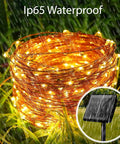 Four Pack Solar Fairy Lights Outdoor 33 Ft 100 LED Copper Wire String Lights Waterproof With 8 Modes For Trees Patio Yard Wedding