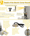 Features of Electric Corner Rounder Machine 50mm Capacity With Safety Guard And Foot Pedal Includes 7 Blades R3 Through R9