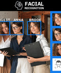 Top Shelf 32 Channel 4K Security Camera System With 24 Heavy Duty Waterproof 8Mp Poe Turret Cameras Face Recognition Smart Ai Motion Detection And Hella Sharp Night Vision shown in an office setting with facial recognition feature.