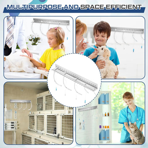 Endotracheal Tube Holder Rack For Veterinary Use, Stainless Steel Wall Mount Organizer For Fast Access displayed in clinic.