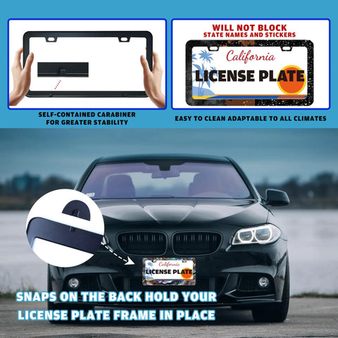 Abalone Shell License Plate Frame Made From Stainless Steel For Front And Rear Car Tags With Screws Durable 6.3 By 12.2 Inches Adds Unique Style