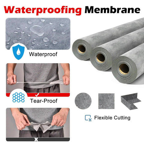 Beat The Moisture With This Heavy Duty Waterproof Membrane Roll For Roofs And Floors Flexible Cut Underlayment Reliable Leak Stopper For Bathrooms Basements And Concrete Slabs Simple Diy Project with waterproof, tear-proof features.