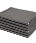 Stack of grey Fish Scale Microfiber Cleaning Cloths For Glass And Mirrors, Window And Car Surfaces, Eyeglass Lenses, 16x16 inch, 6 pack.